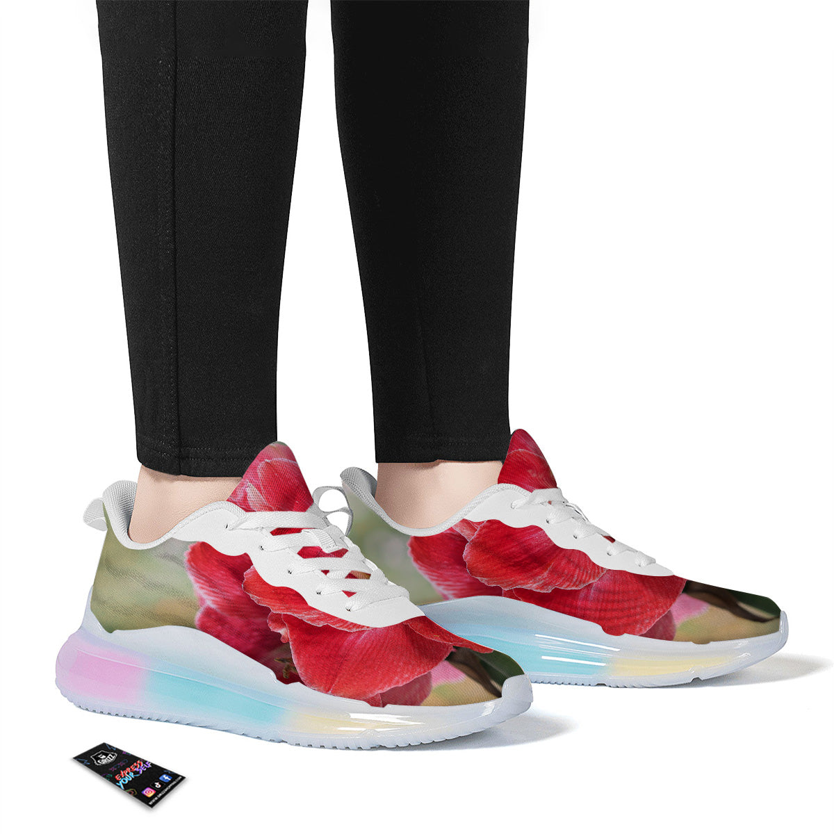 Fresh Amaryllis Print Running Sneakers-grizzshop