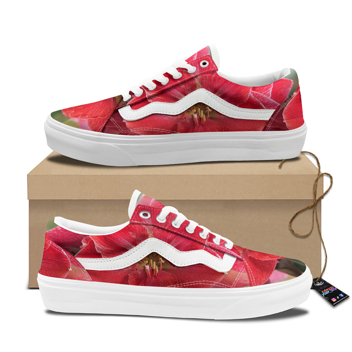 Fresh Amaryllis Print Skate Shoes-grizzshop
