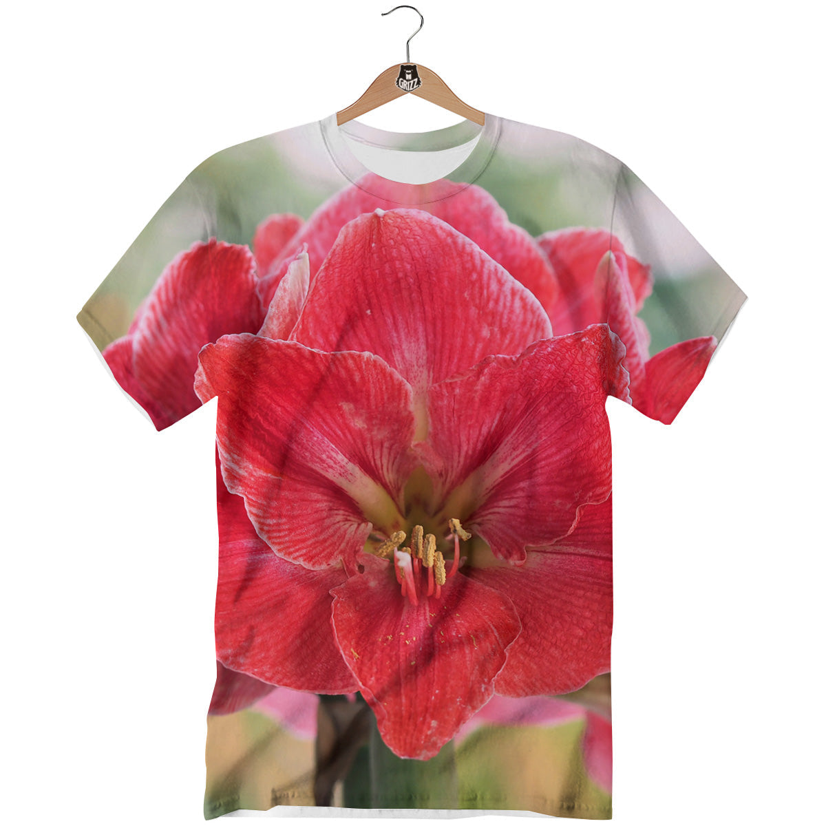 Fresh Amaryllis Print T-Shirt-grizzshop