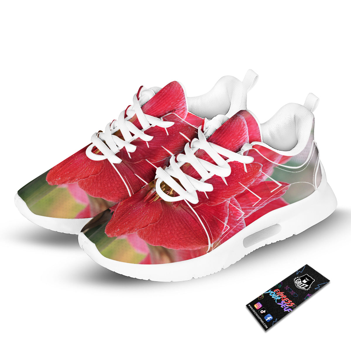 Fresh Amaryllis Print Tennis Shoes-grizzshop