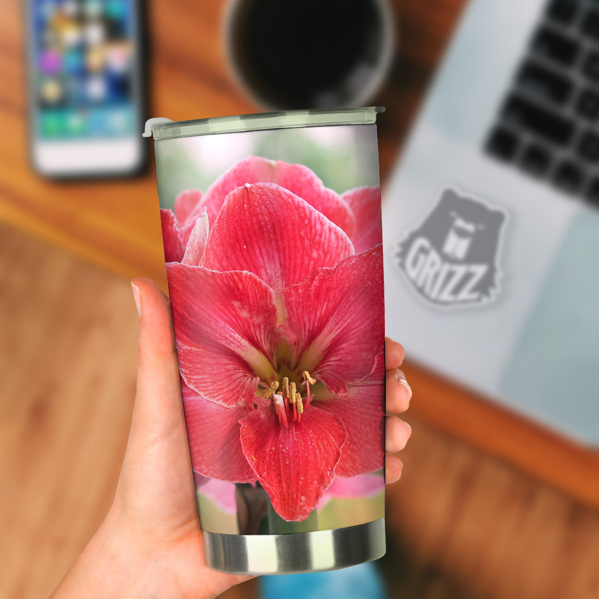 Fresh Amaryllis Print Tumbler-grizzshop
