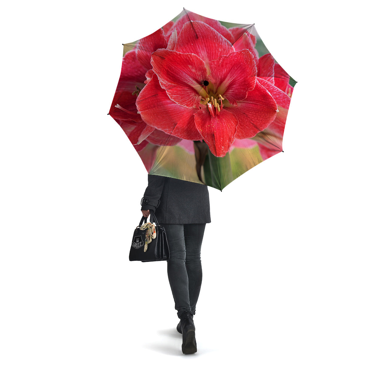 Fresh Amaryllis Print Umbrella-grizzshop