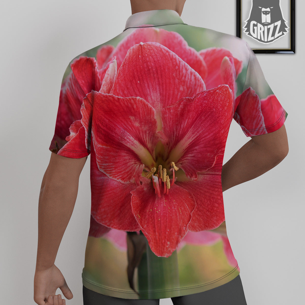 Fresh Amaryllis Print Untucked Shirts-grizzshop