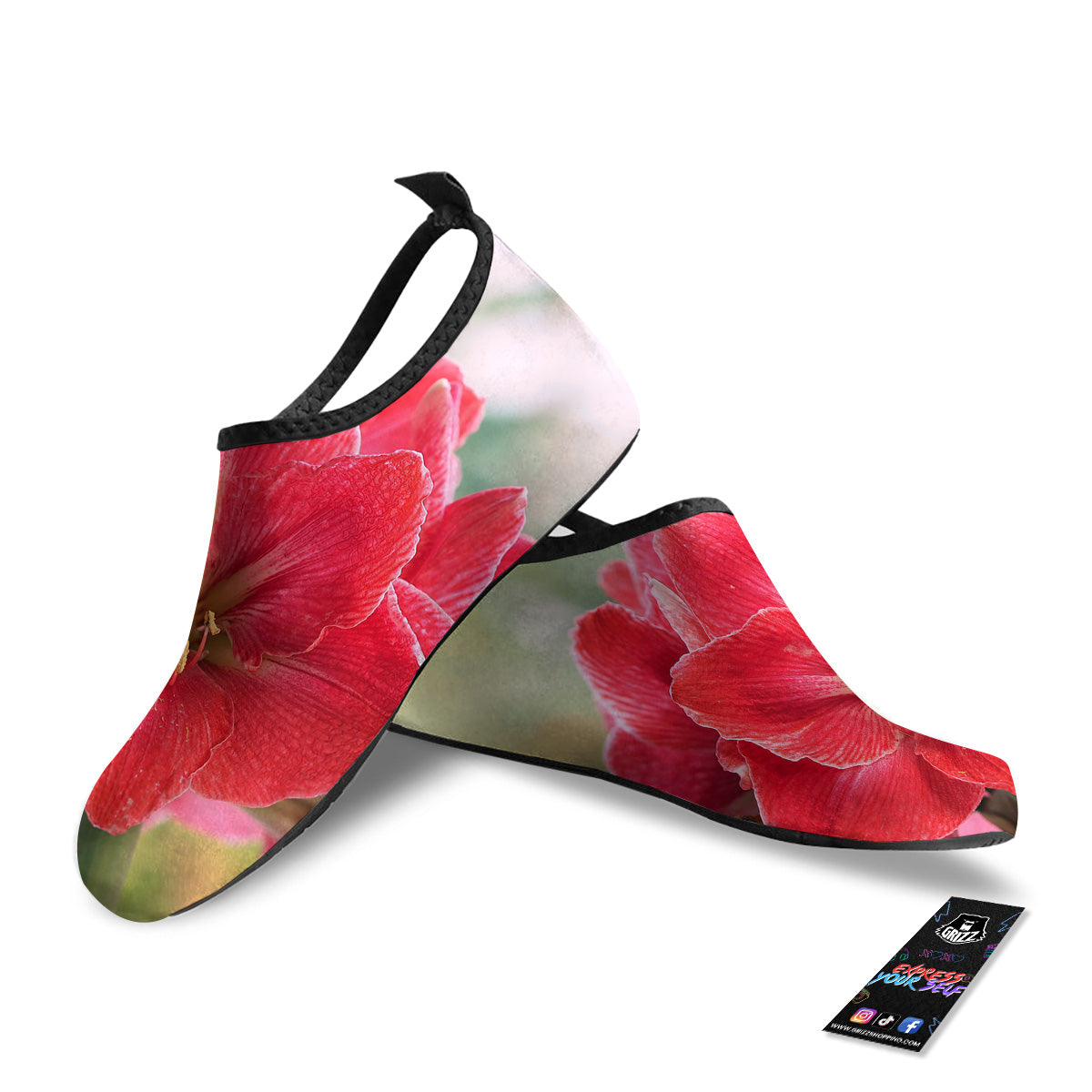 Fresh Amaryllis Print Water Shoes-grizzshop