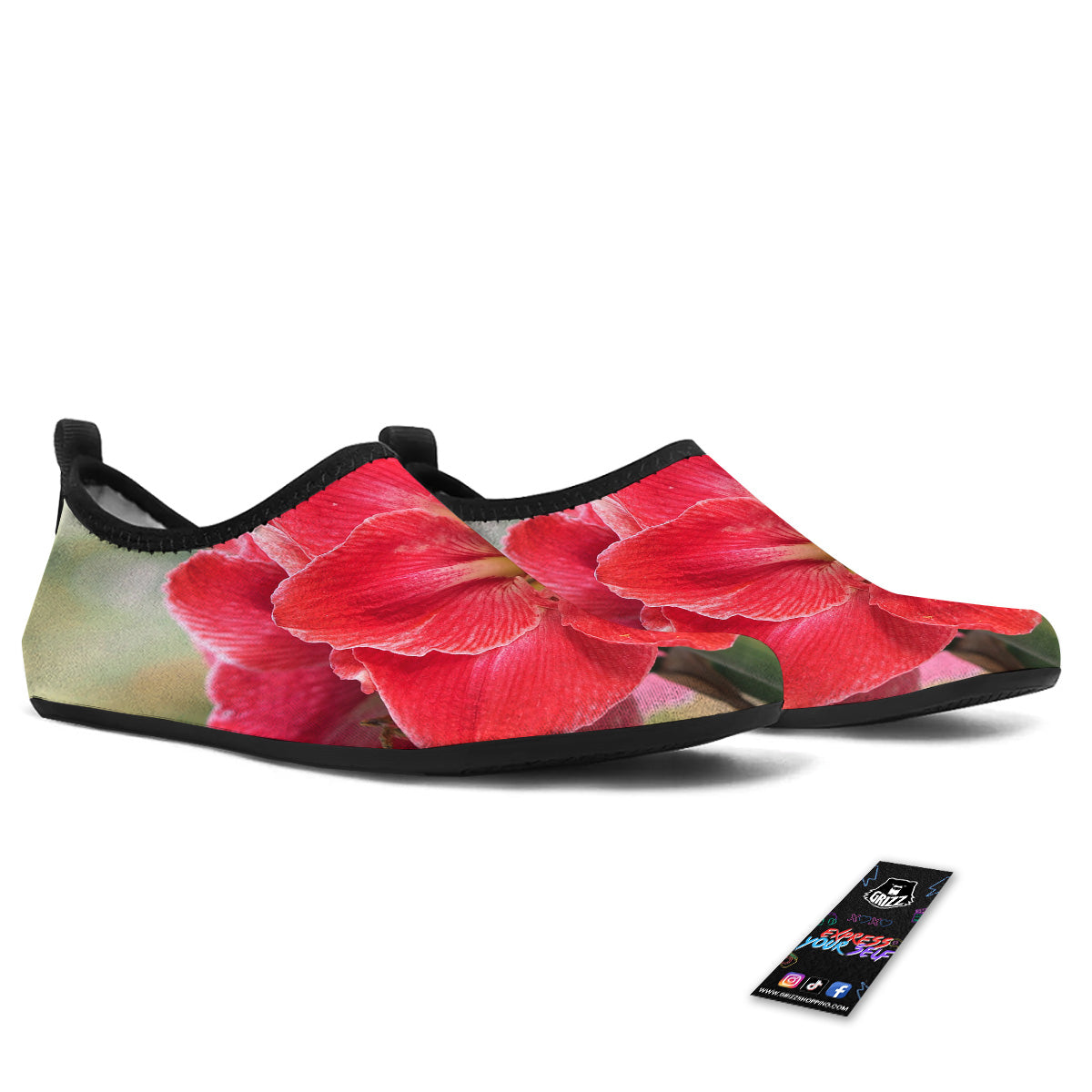Fresh Amaryllis Print Water Shoes-grizzshop