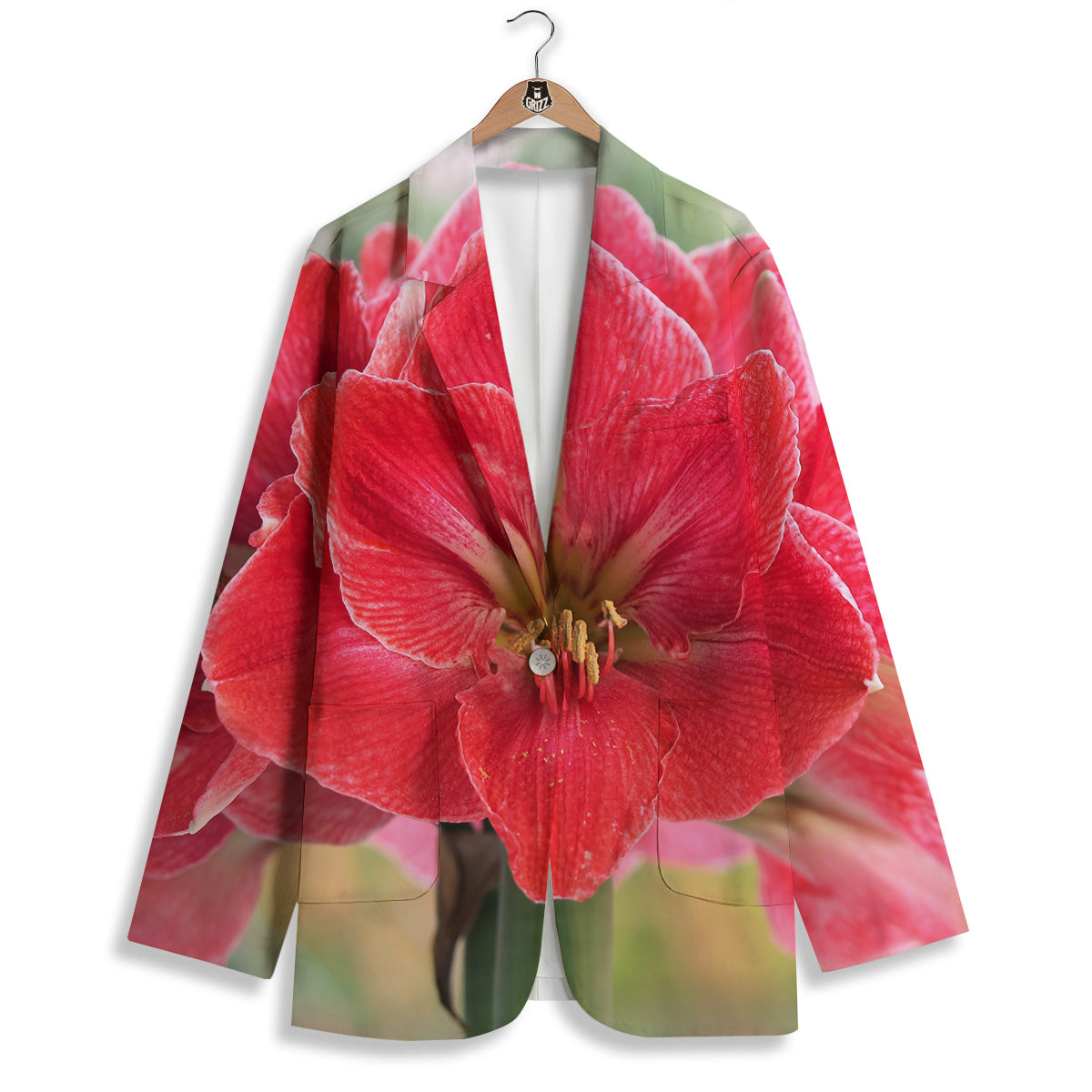 Fresh Amaryllis Print Women's Blazer-grizzshop