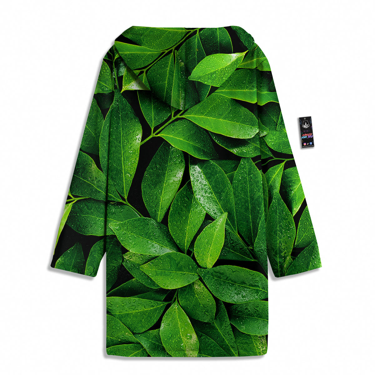 Fresh Leaf Green Print Men's Windbreaker Jacket-grizzshop