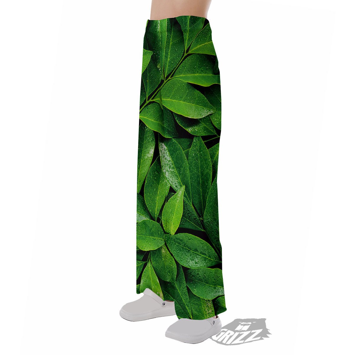 Fresh Leaf Green Print Pajama Pants-grizzshop