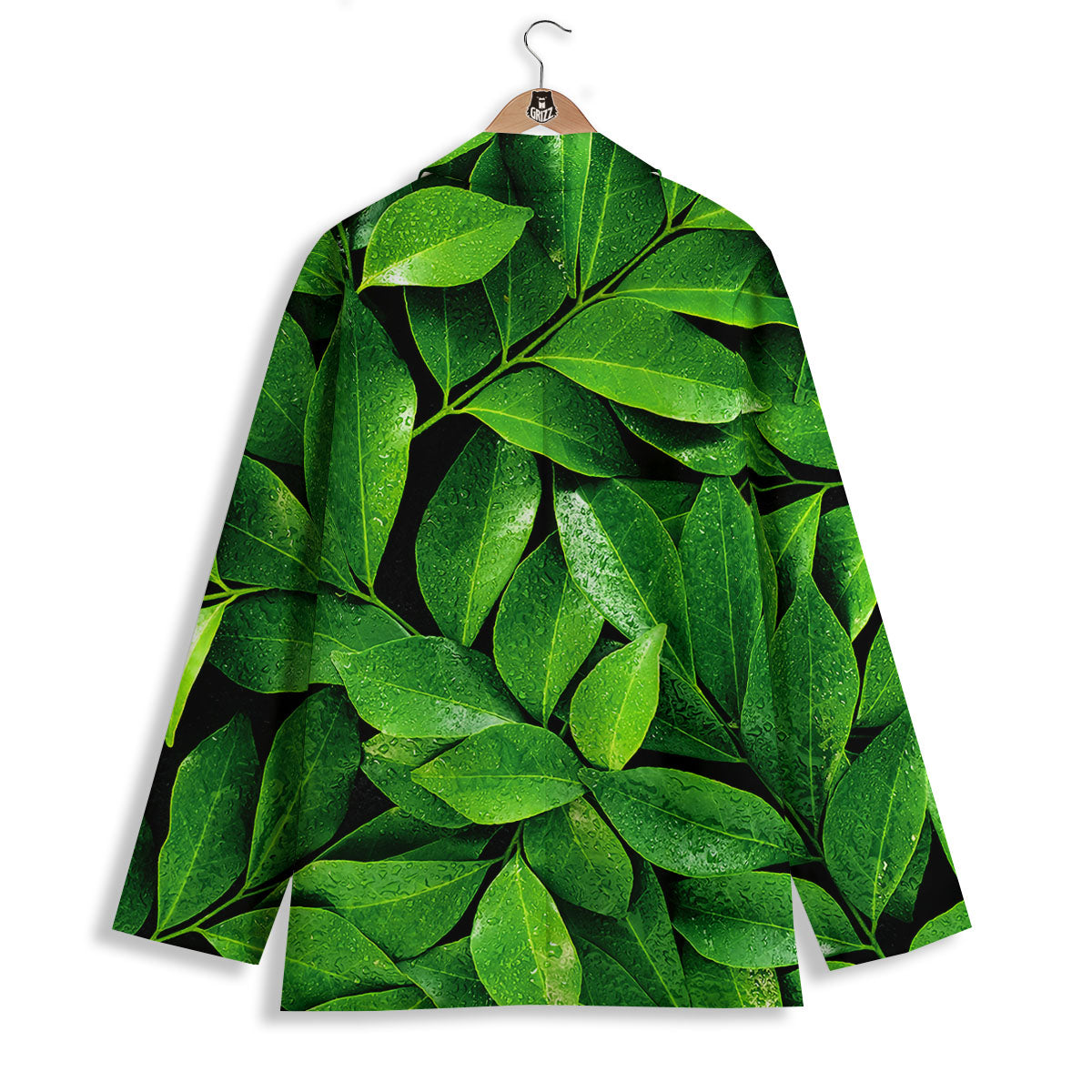 Fresh Leaf Green Print Women's Blazer-grizzshop