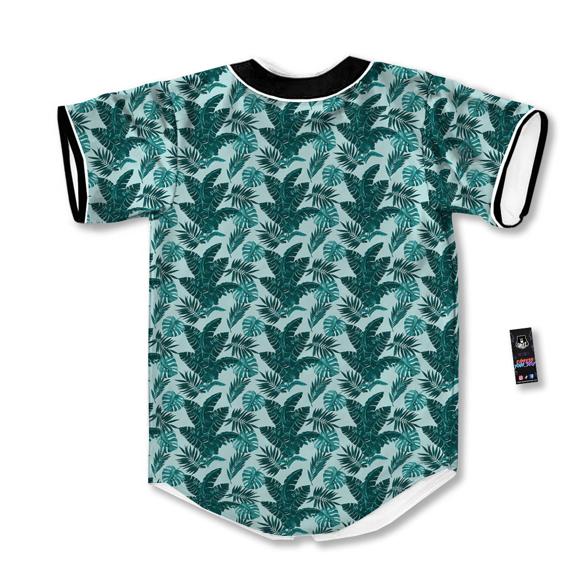 Fresh Leaf Tropical Print Baseball Jersey-grizzshop