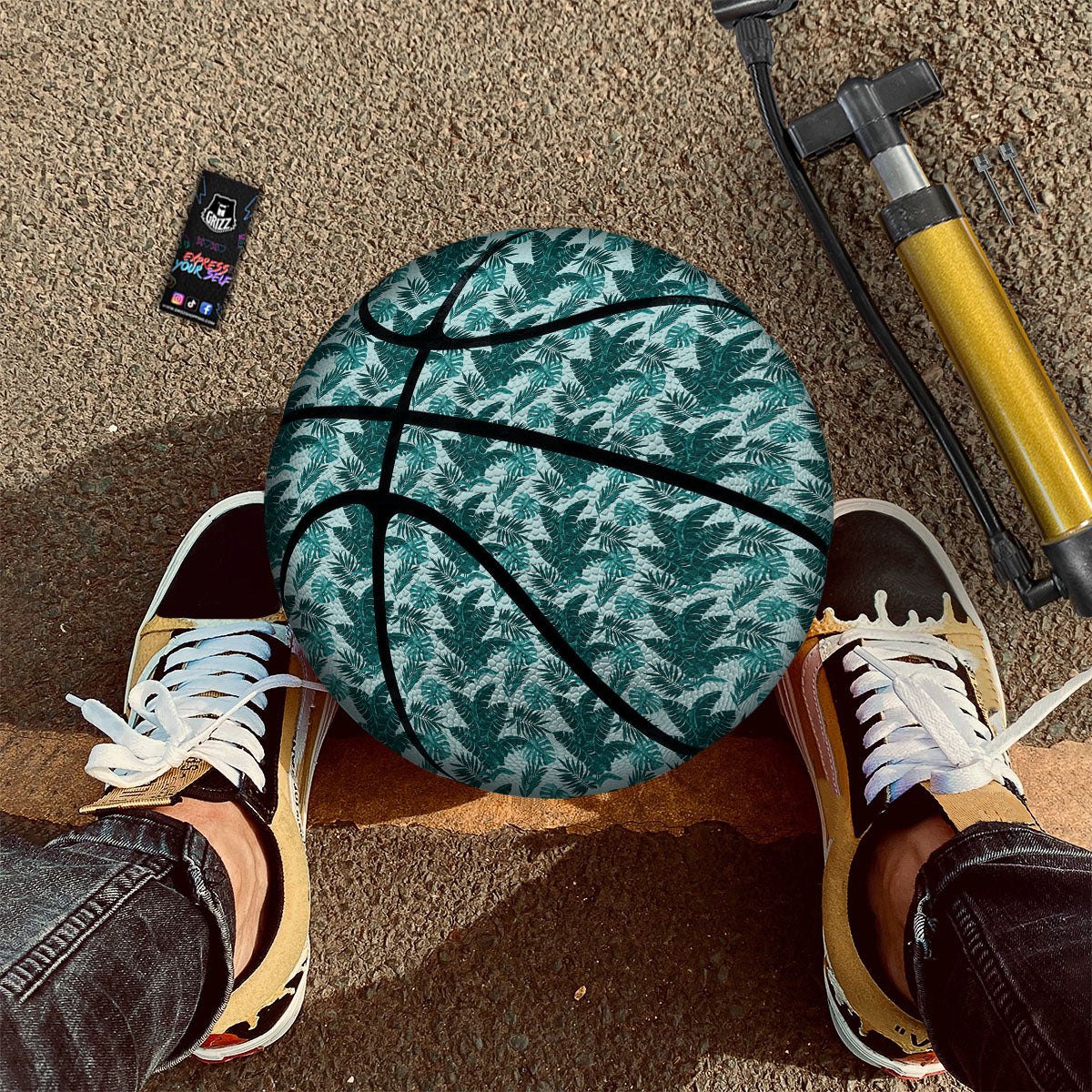 Fresh Leaf Tropical Print Basketball-grizzshop