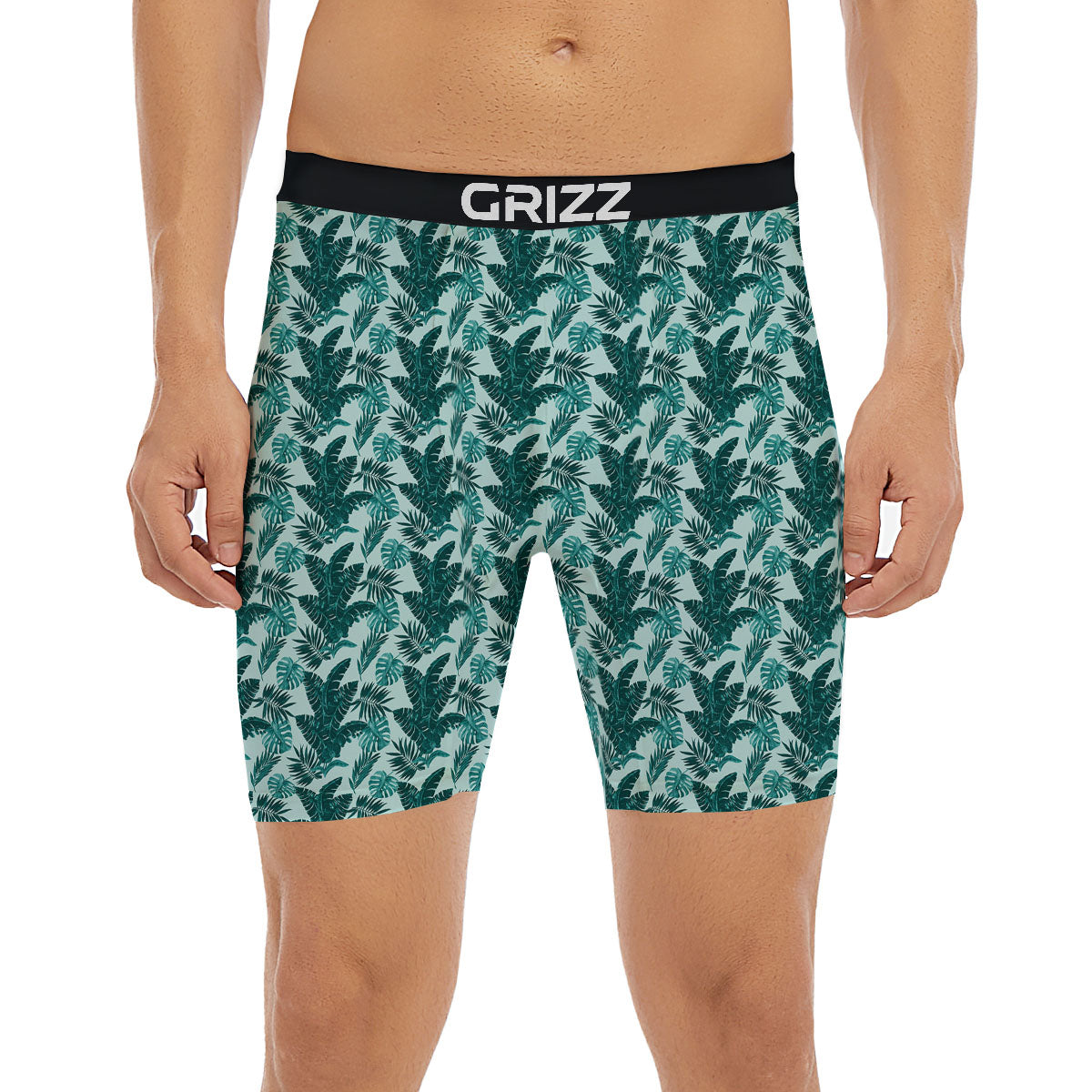 Fresh Leaf Tropical Print Boxer Briefs-grizzshop