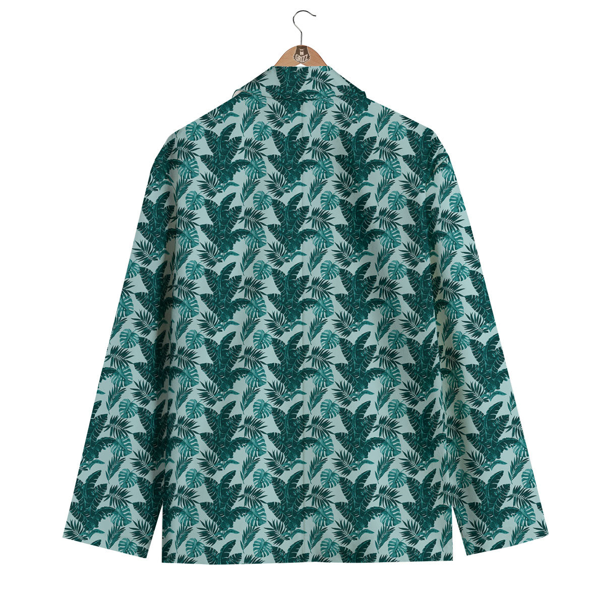 Fresh Leaf Tropical Print Men's Blazer-grizzshop