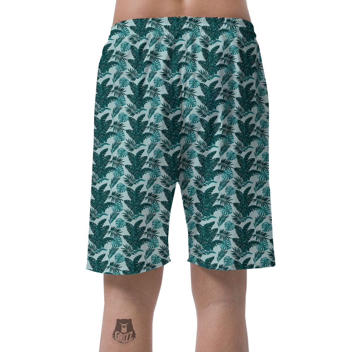 Fresh Leaf Tropical Print Men's Shorts-grizzshop