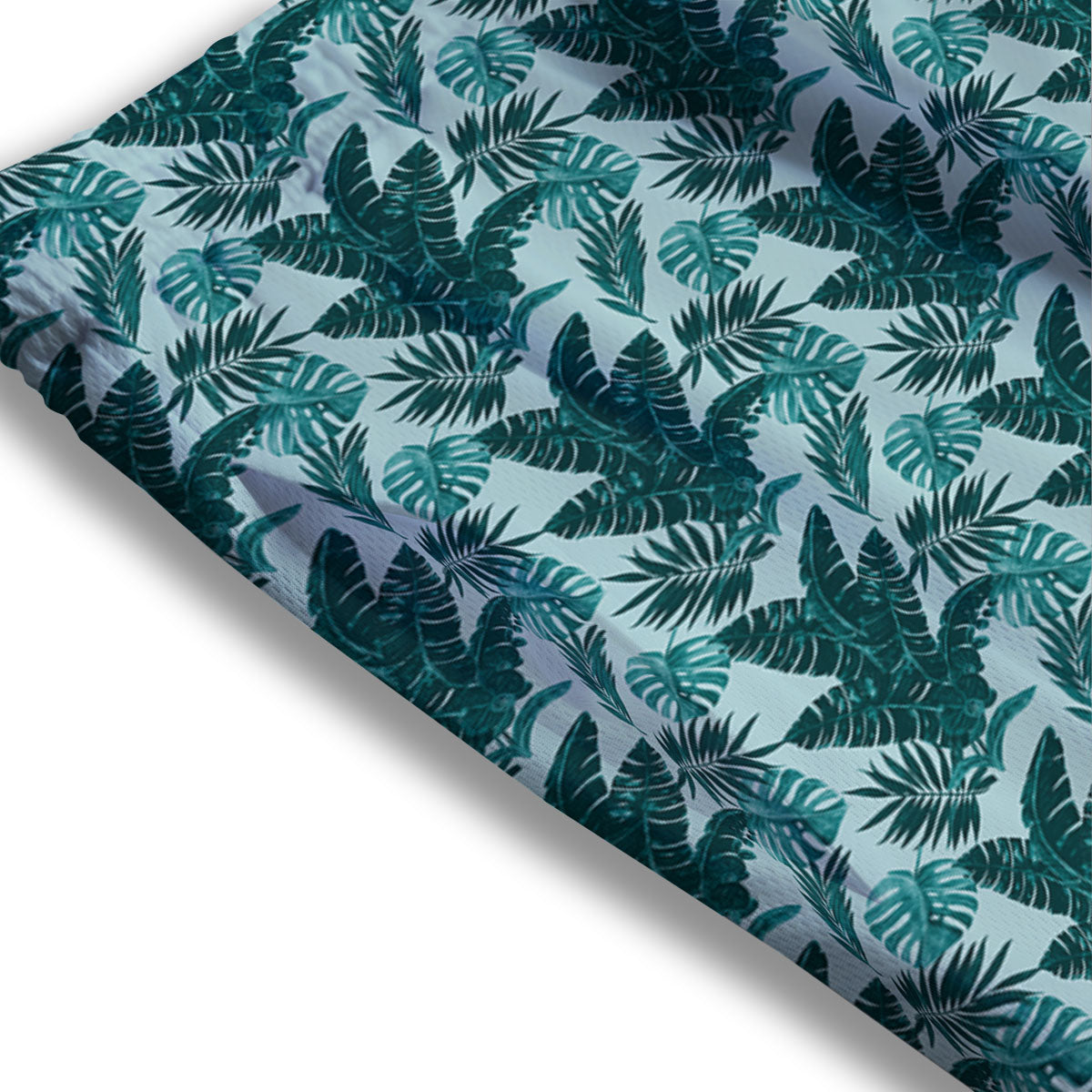 Fresh Leaf Tropical Print Mesh Shorts
