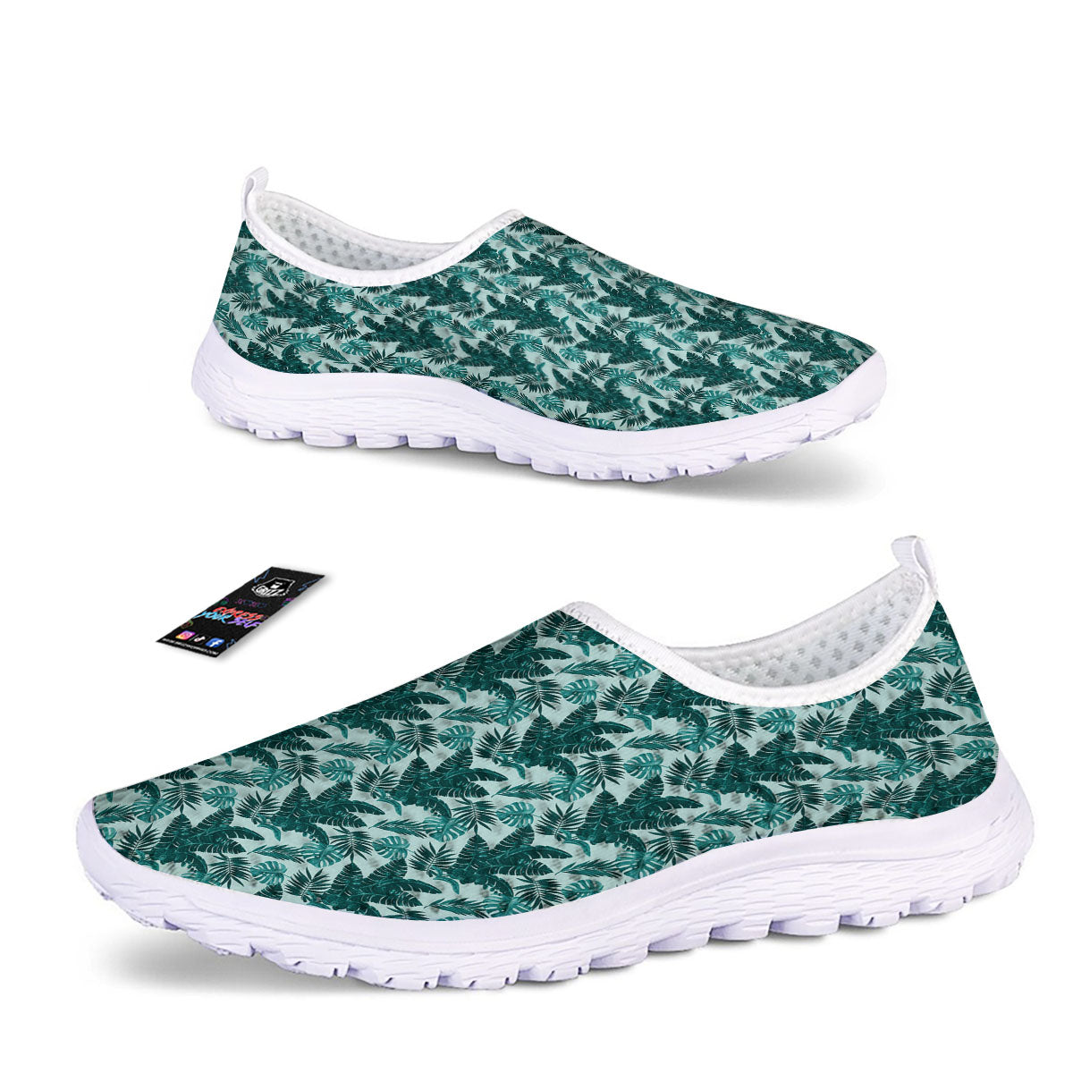Fresh Leaf Tropical Print Nurse Shoes-grizzshop