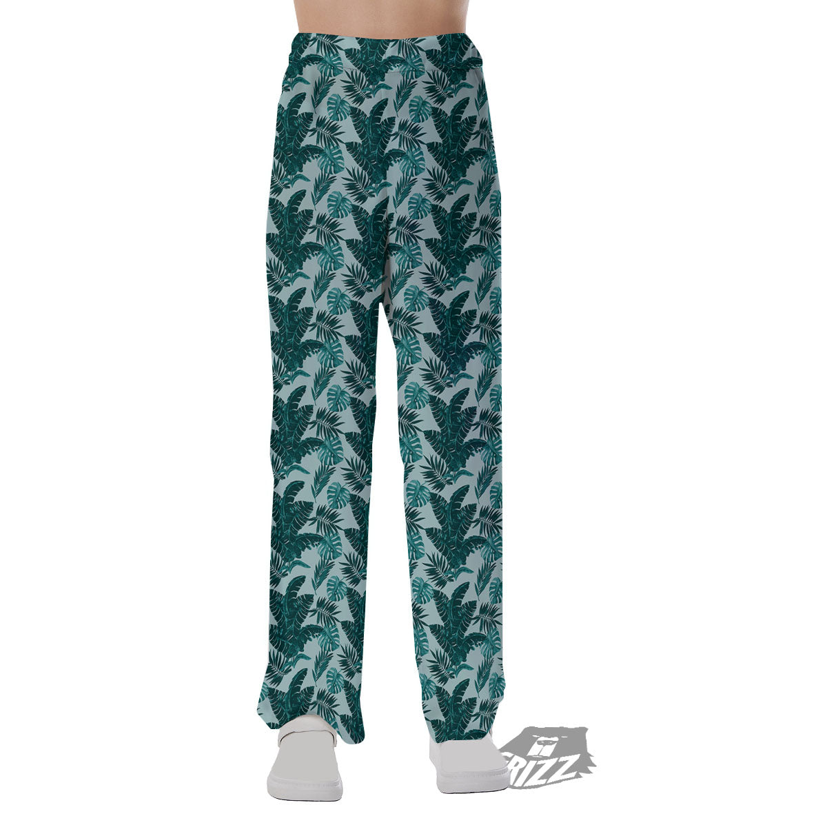 Fresh Leaf Tropical Print Pajama Pants-grizzshop
