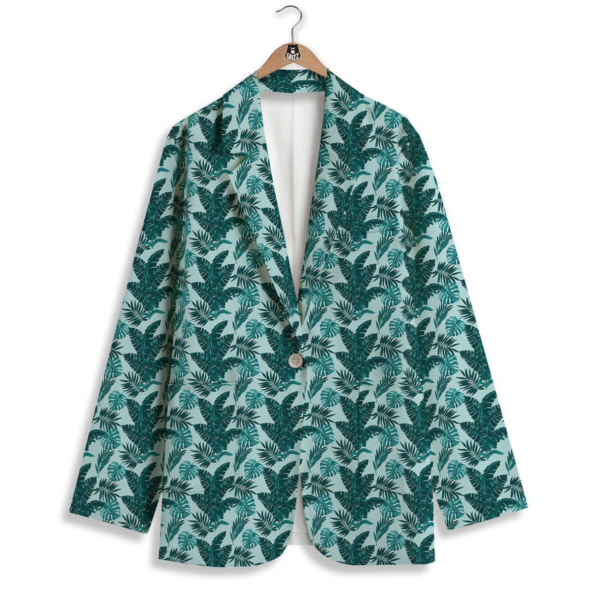 Fresh Leaf Tropical Print Women's Blazer-grizzshop