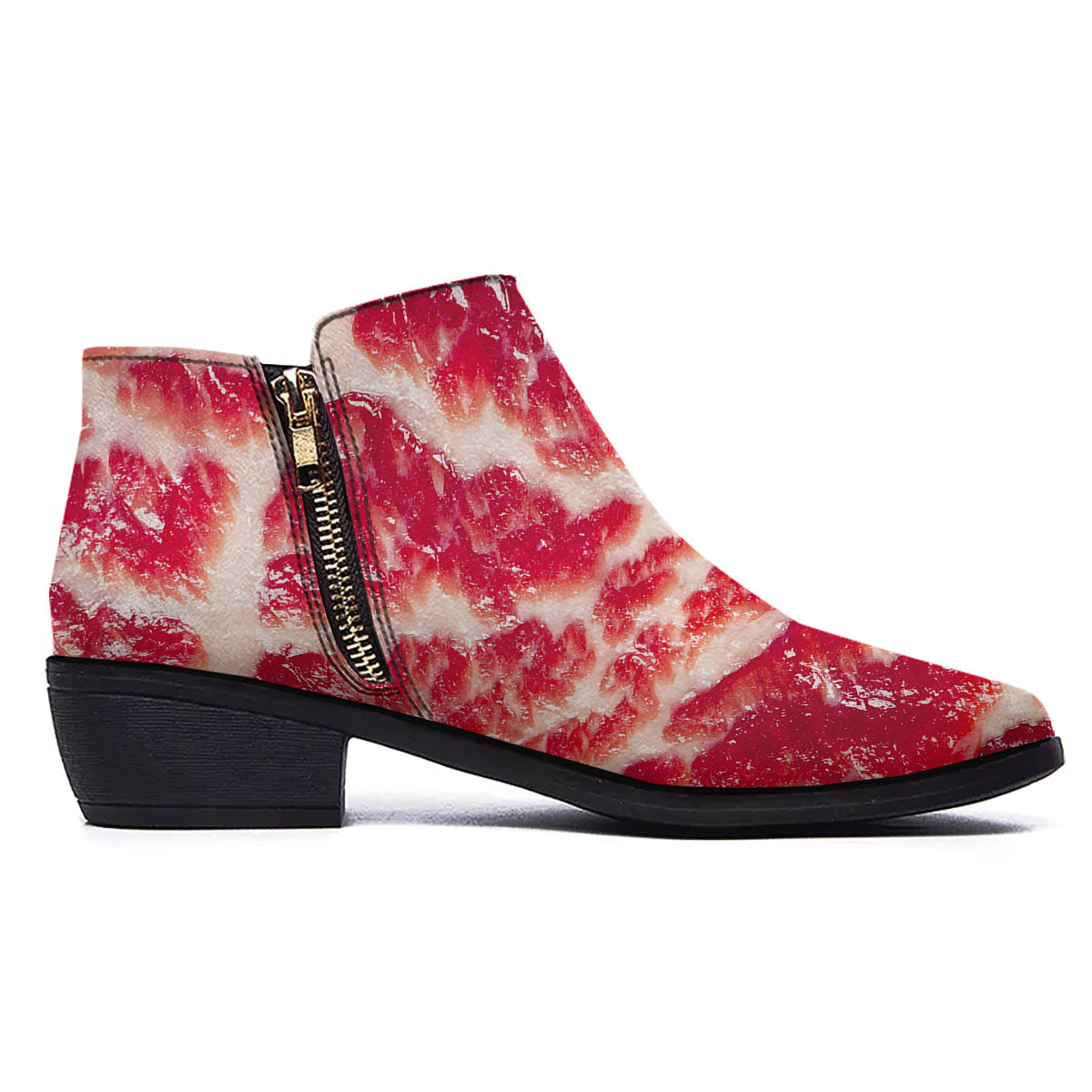 Fresh Meat Print Ankle Boots-grizzshop