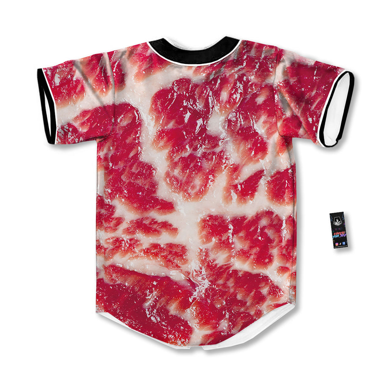 Fresh Meat Print Baseball Jersey-grizzshop