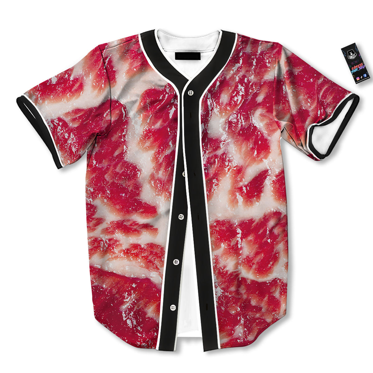Fresh Meat Print Baseball Jersey-grizzshop