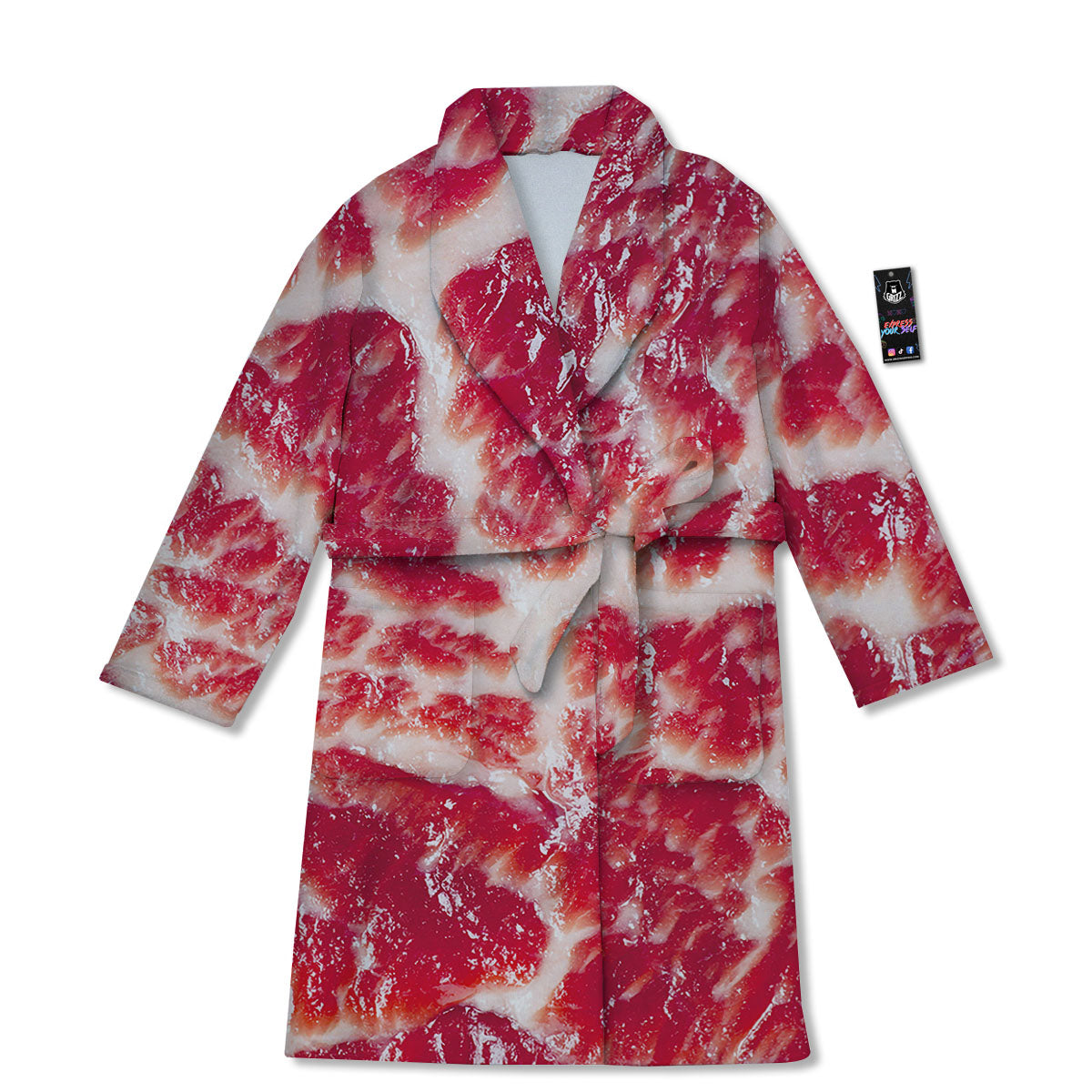Fresh Meat Print Bathrobe-grizzshop
