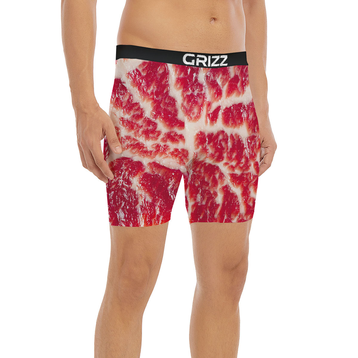 Fresh Meat Print Boxer Briefs-grizzshop