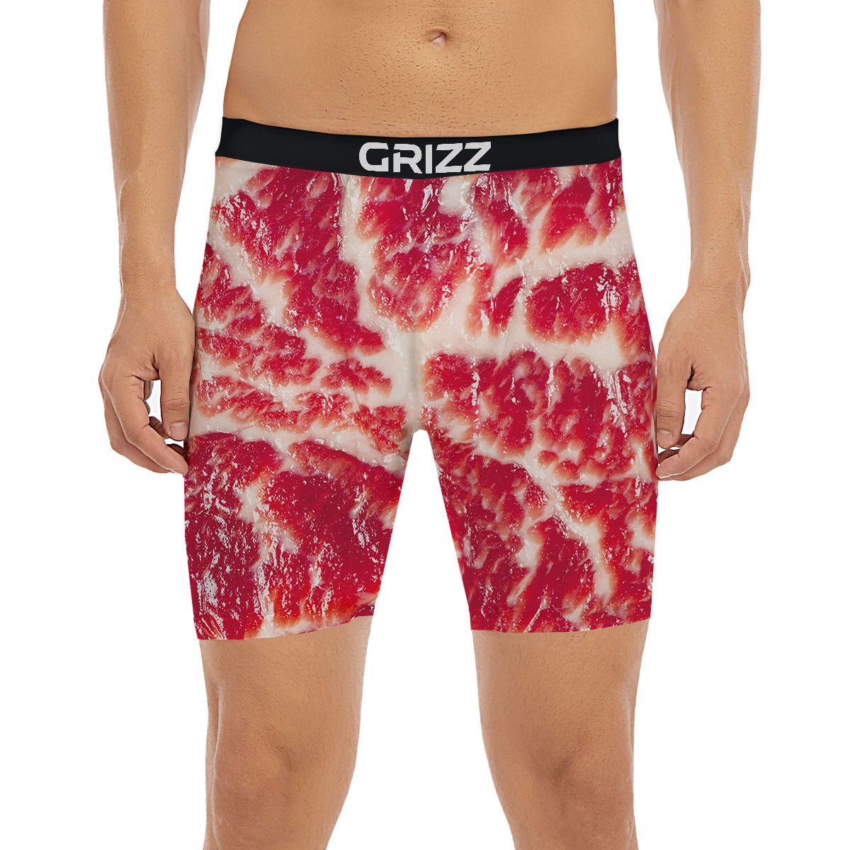 Fresh Meat Print Boxer Briefs-grizzshop
