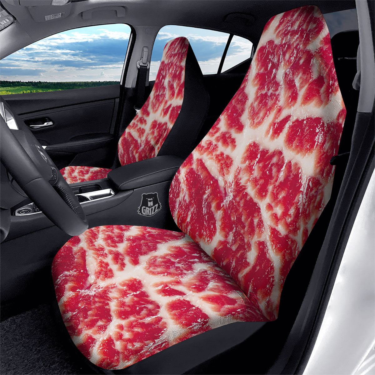 Fresh Meat Print Car Seat Covers-grizzshop