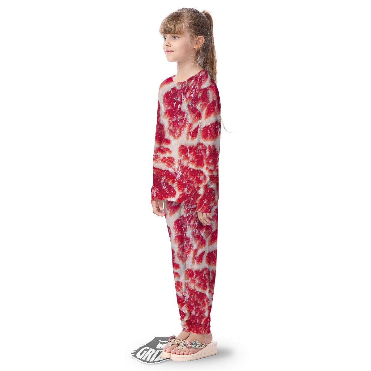 Fresh Meat Print Kid's Pajamas-grizzshop