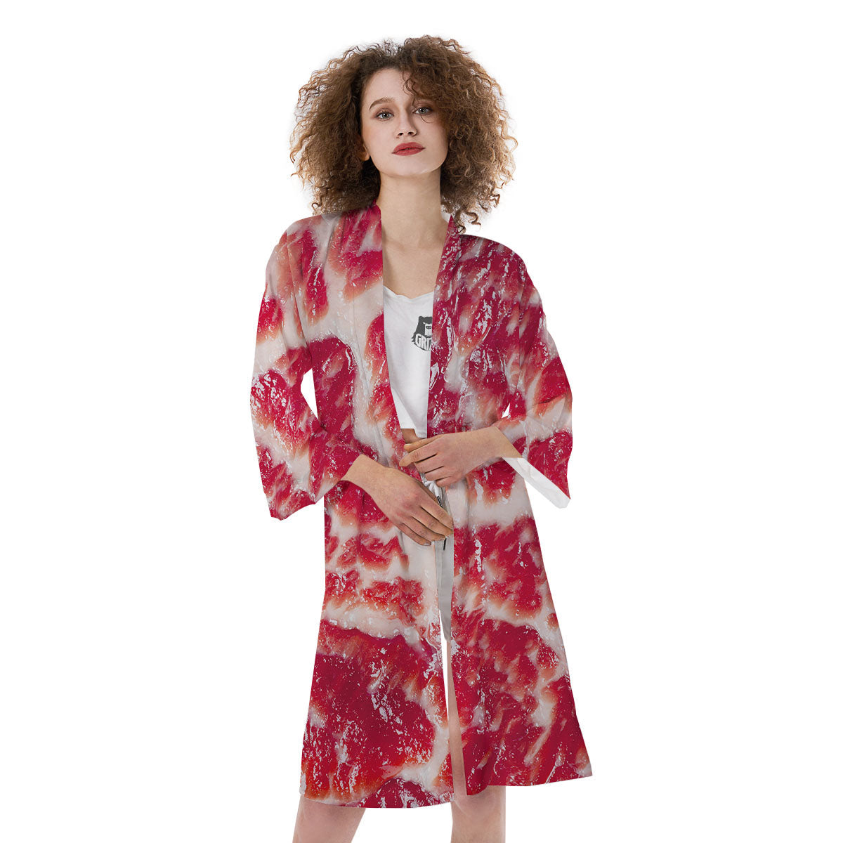 Fresh Meat Print Kimono-grizzshop