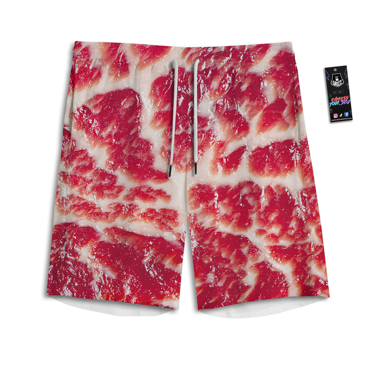 Glitter Artwork Magenta Pink Print Men's Athletic Shorts