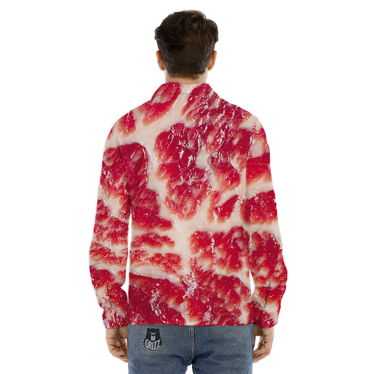 Fresh Meat Print Men's Dress Shirts-grizzshop