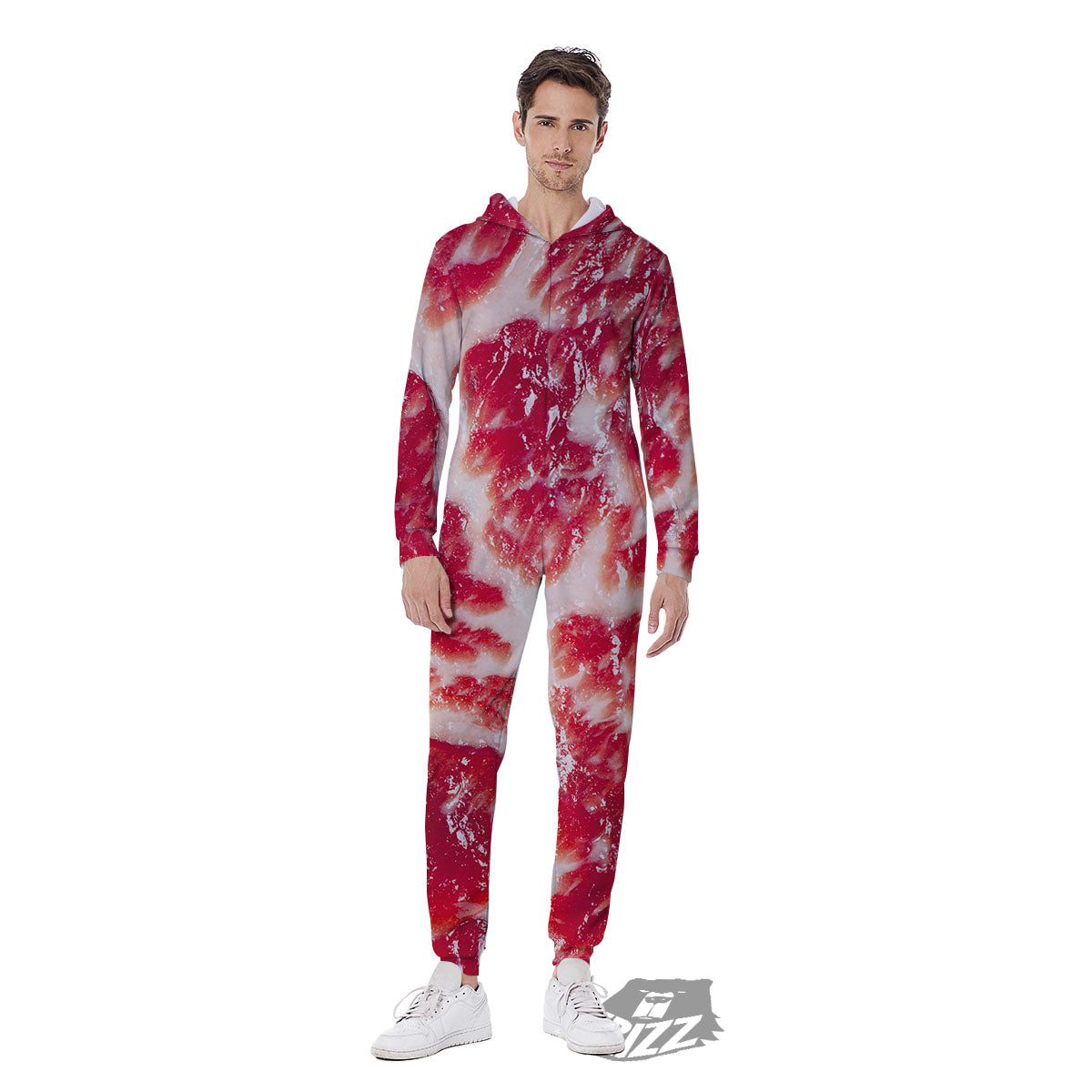 Fresh Meat Print Men's Jumpsuit-grizzshop
