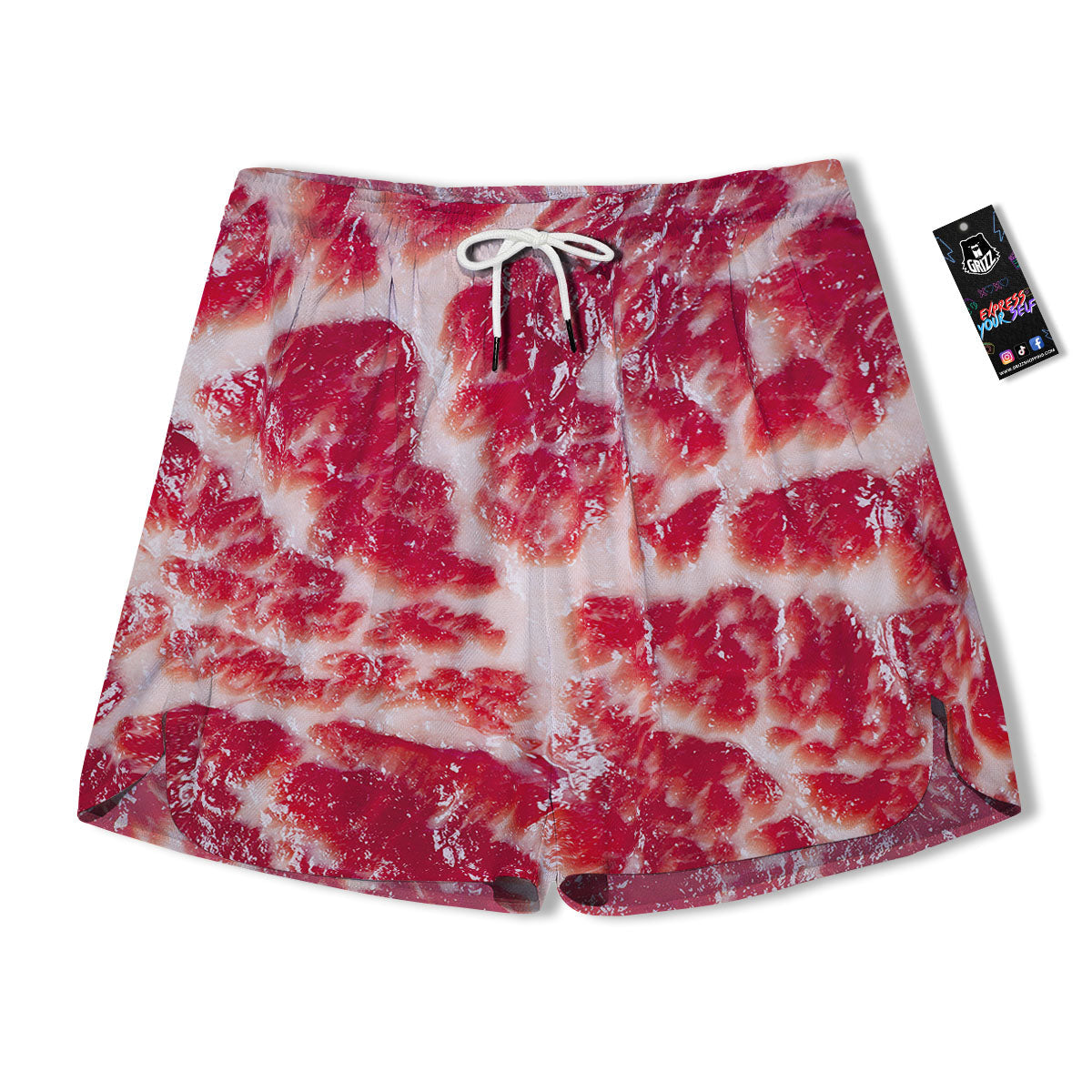 Fresh Meat Print Men's Running Shorts-grizzshop