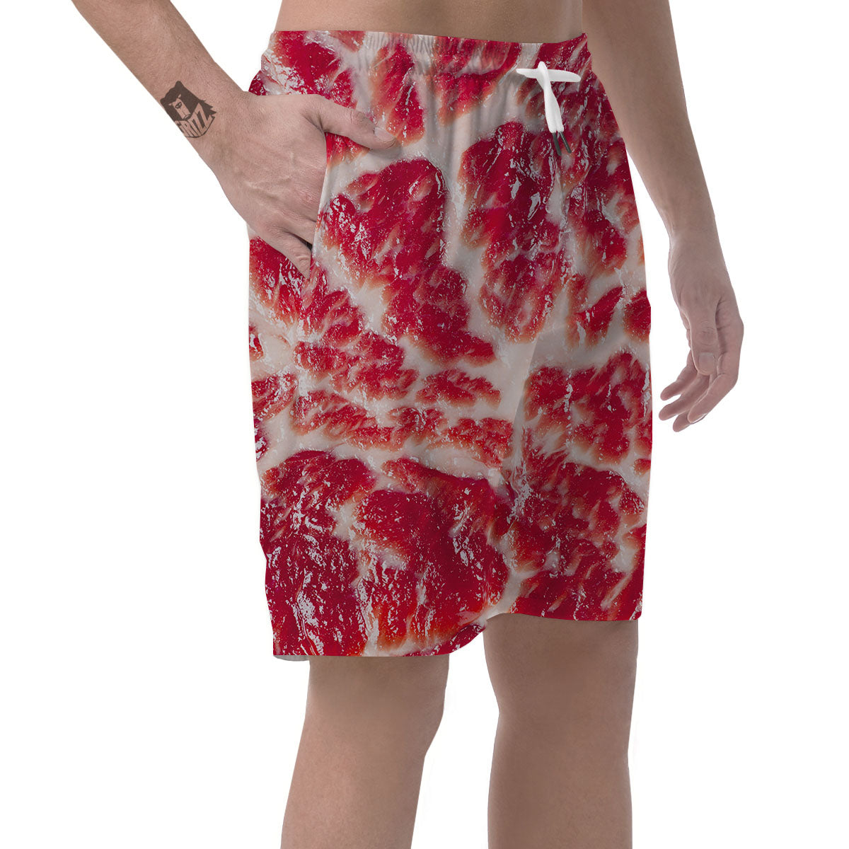 Fresh Meat Print Men's Shorts-grizzshop