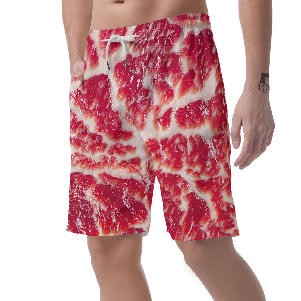 Fresh Meat Print Men's Shorts-grizzshop