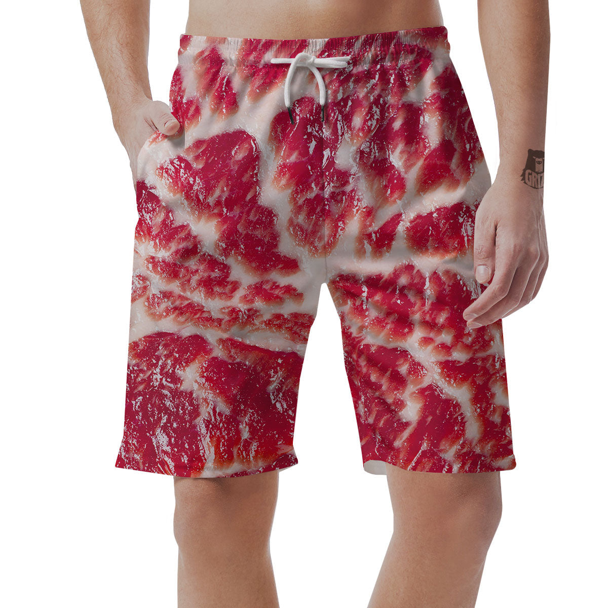 Fresh Meat Print Men's Shorts-grizzshop