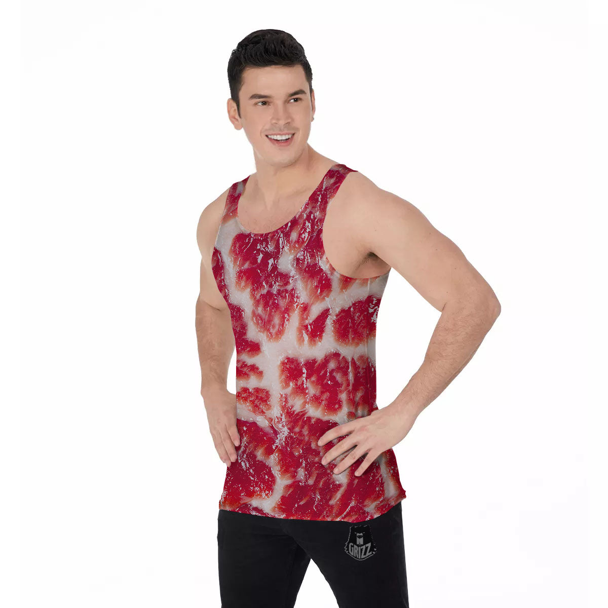 Fresh Meat Print Men's Tank Top-grizzshop
