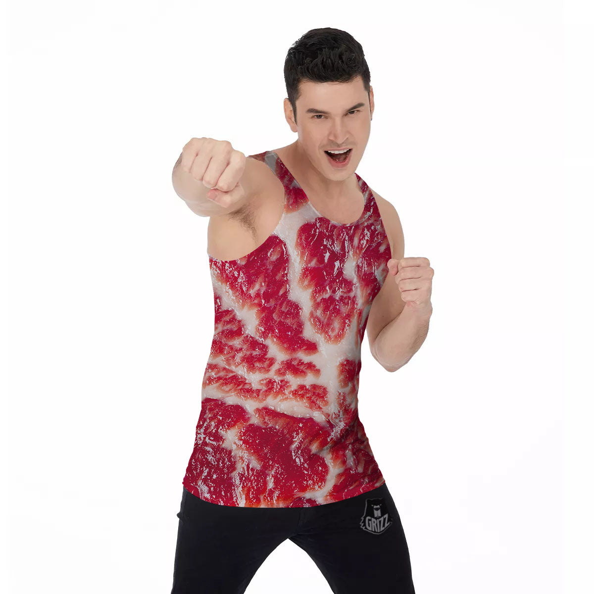 Fresh Meat Print Men's Tank Top-grizzshop