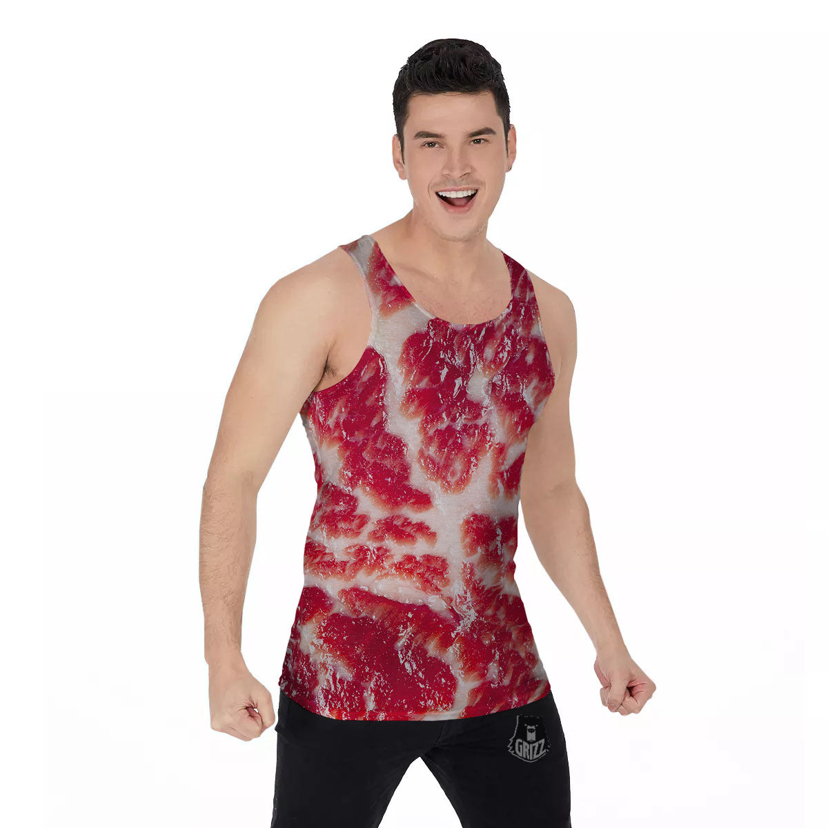 Fresh Meat Print Men's Tank Top-grizzshop