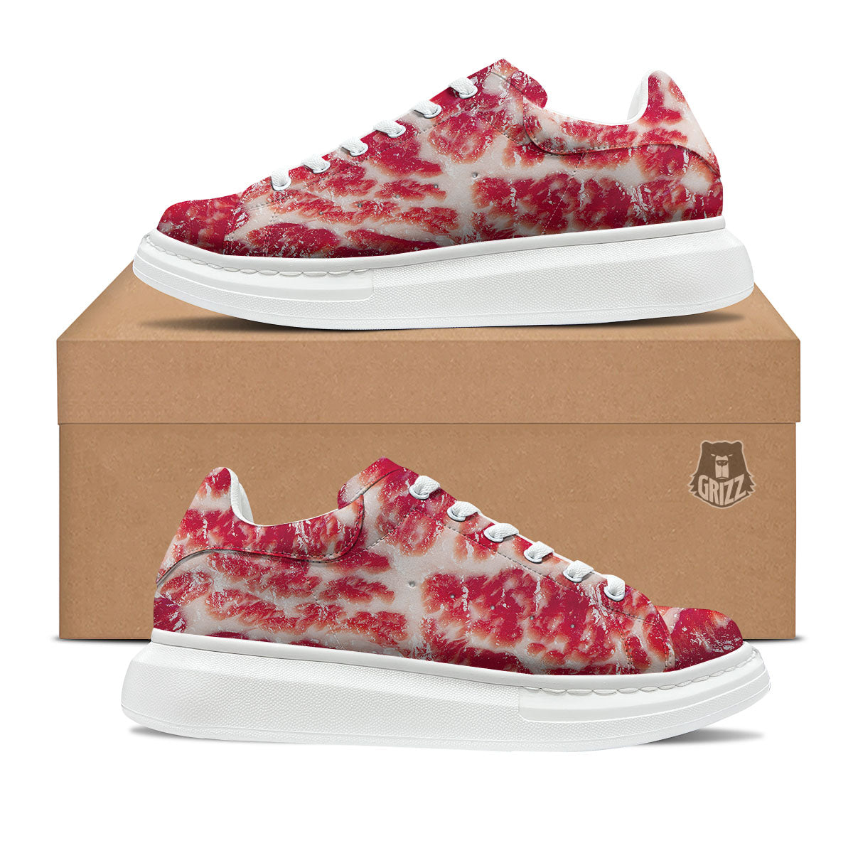 Fresh Meat Print Platform Shoes-grizzshop