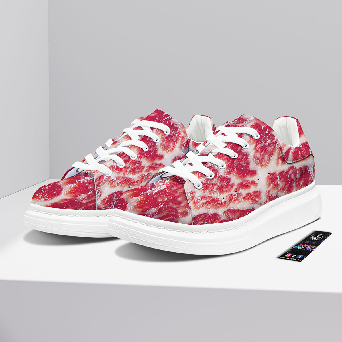 Fresh Meat Print Platform Shoes-grizzshop