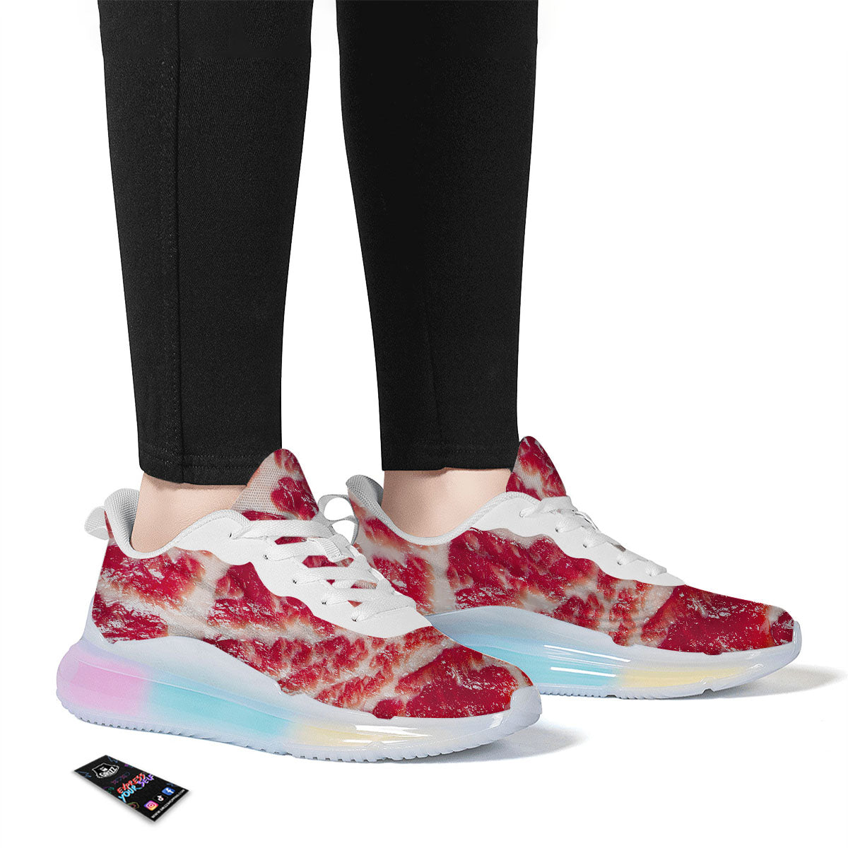 Fresh Meat Print Running Sneakers-grizzshop