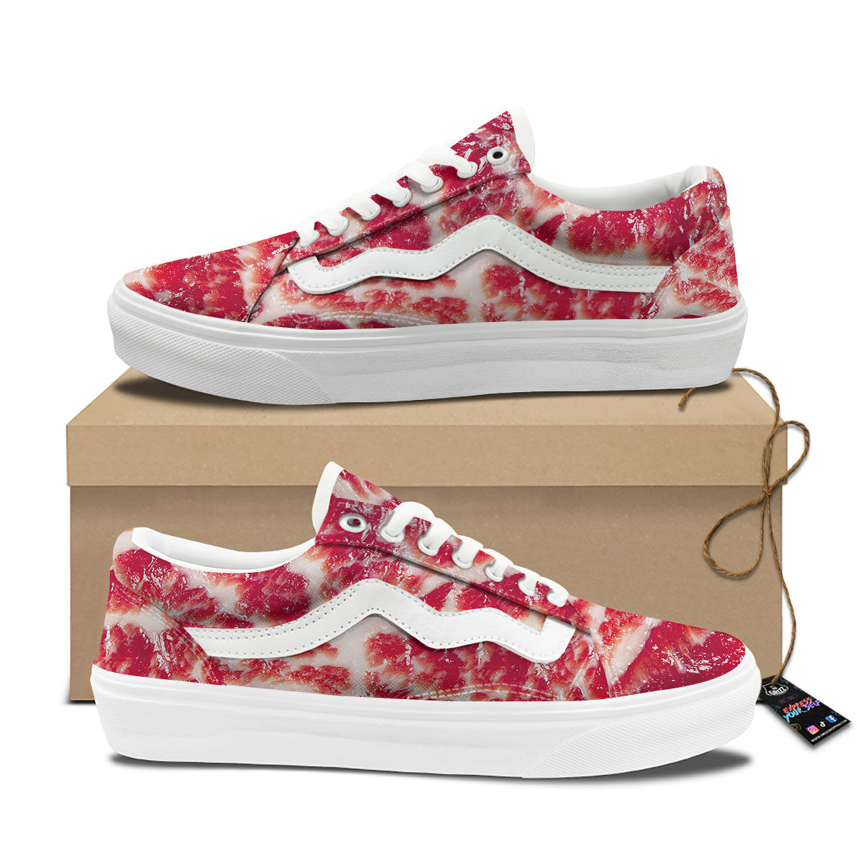 Fresh Meat Print Skate Shoes-grizzshop