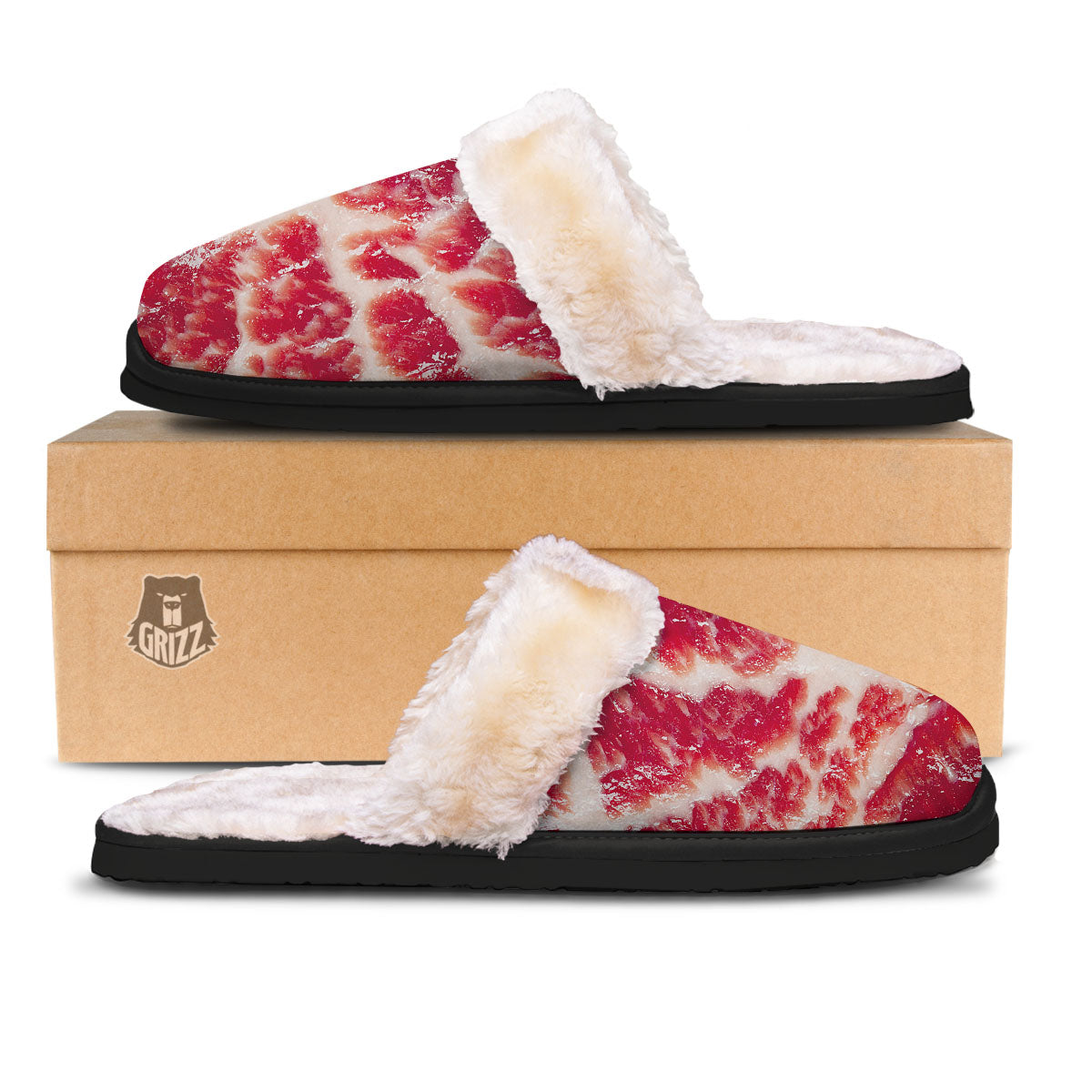 Fresh Meat Print Slippers-grizzshop