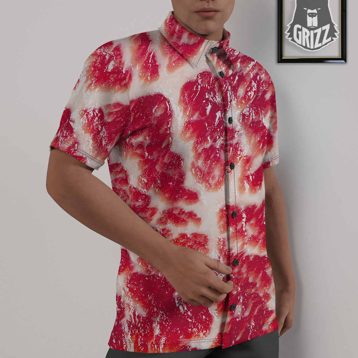 Fresh Meat Print Untucked Shirts-grizzshop