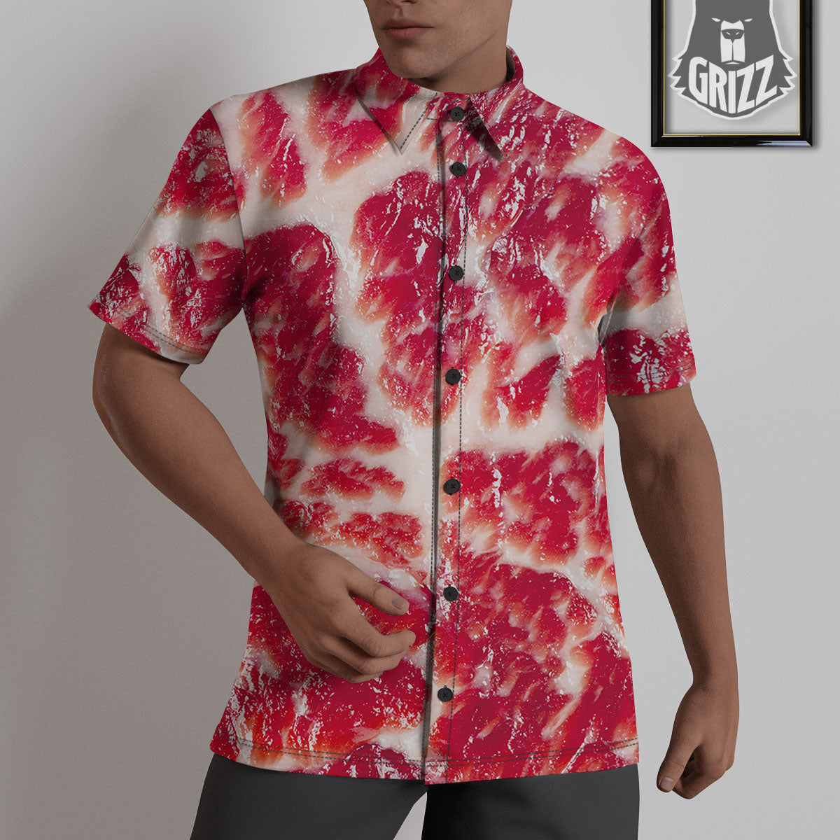 Fresh Meat Print Untucked Shirts-grizzshop