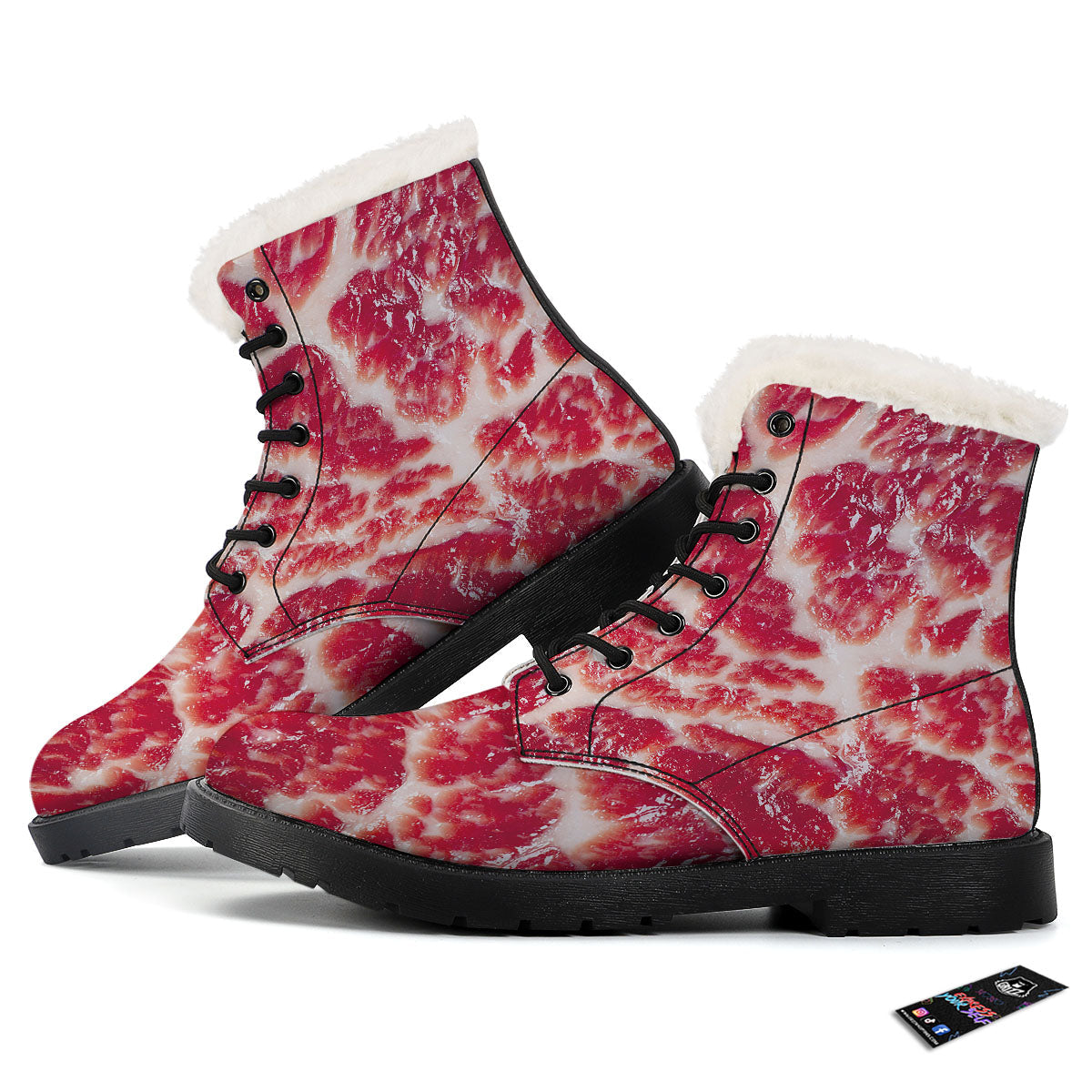 Fresh Meat Print Winter Boots-grizzshop