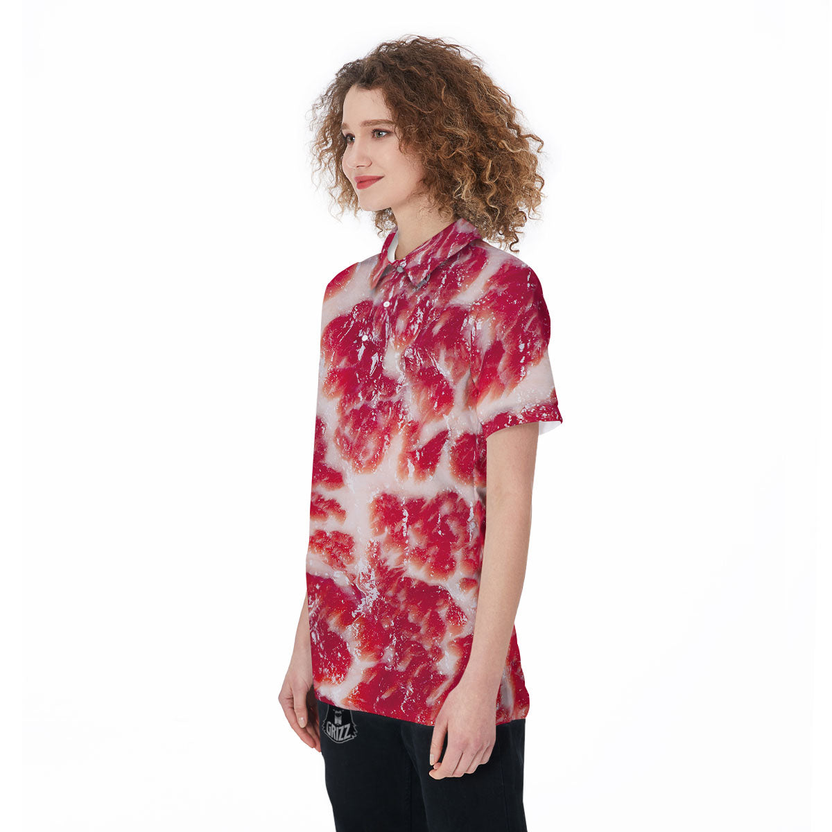 Fresh Meat Print Women's Golf Shirts-grizzshop